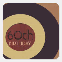 Retro Rock n' Roll Geburtstag Quadratischer Aufkleber