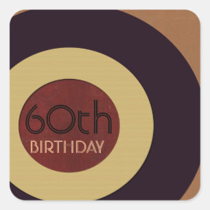 Retro Rock n' Roll Geburtstag Quadratischer Aufkleber