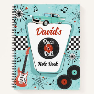 Retro Rock 'n' Roll Musik der 1950er Jahre Notizblock