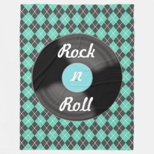 Retro Rock n Roll Schallplatten-Fleece-Decke Gesch Fleecedecke