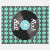 Retro Rock n Roll Schallplatten-Fleece-Decke Gesch Fleecedecke (Vorderseite (Horizontal))
