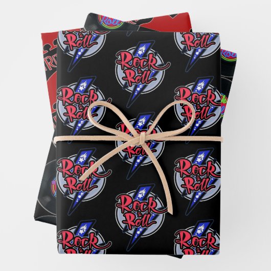 Retro Rock & Roll Collection Geschenkpapier Set (Beispiel)