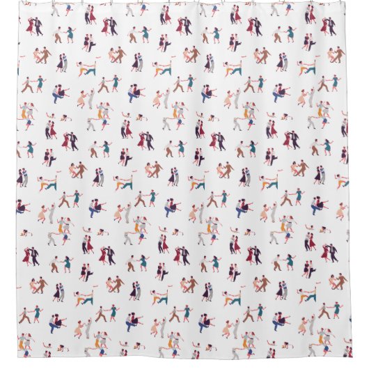 Retro Rock & Roll, Jiving, Tanzhintergrund Duschvorhang (Vorderseite)