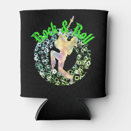 Retro Rock & Roll Silhouette Cooler - feine Gitarr Dosenkühler (Vorderseite)