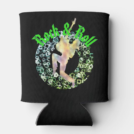 Retro Rock & Roll Silhouette Cooler - feine Gitarr Dosenkühler (Rückseite)