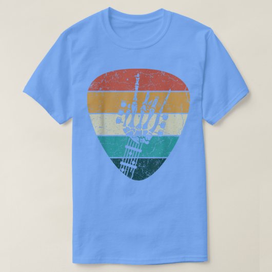 Retro Rock & Roll Skeleton Hand Gitarre Electric M T-Shirt (Design vorne)