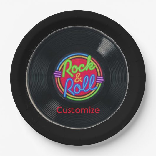 Retro Rock & Roll Vinyl Paper Teller 2 (Vorderseite)