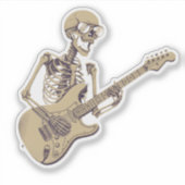 Retro Rock Skeleton Guitar Graphic Aufkleber (Vorderseite)