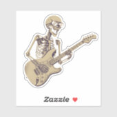 Retro Rock Skeleton Guitar Graphic Aufkleber (Blatt)