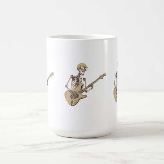 Retro Rock Skeleton Guitar Graphic Kaffeetasse (Mittel)