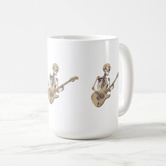 Retro Rock Skeleton Guitar Graphic Kaffeetasse (VorderseiteRechts)