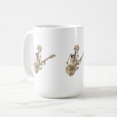 Retro Rock Skeleton Guitar Graphic Kaffeetasse (Vorderseite Links)