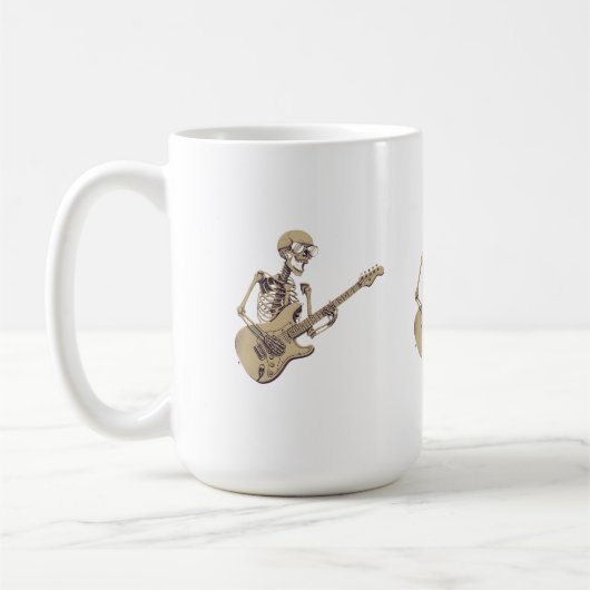 Retro Rock Skeleton Guitar Graphic Kaffeetasse (Links)
