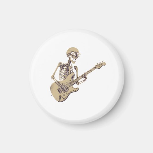 Retro Rock Skeleton Guitar Graphic Magnet (Vorne)