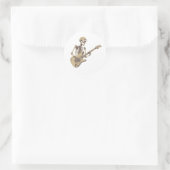 Retro Rock Skeleton Guitar Graphic Runder Aufkleber (Tasche)