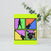 RETRO ROCK SQUARES POSTKARTE (Stehend Vorderseite)
