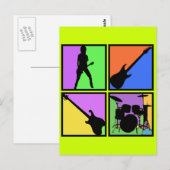 RETRO ROCK SQUARES POSTKARTE (Vorne/Hinten)