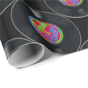 Retro Rock-u. Rollenvinyl Geschenkpapier