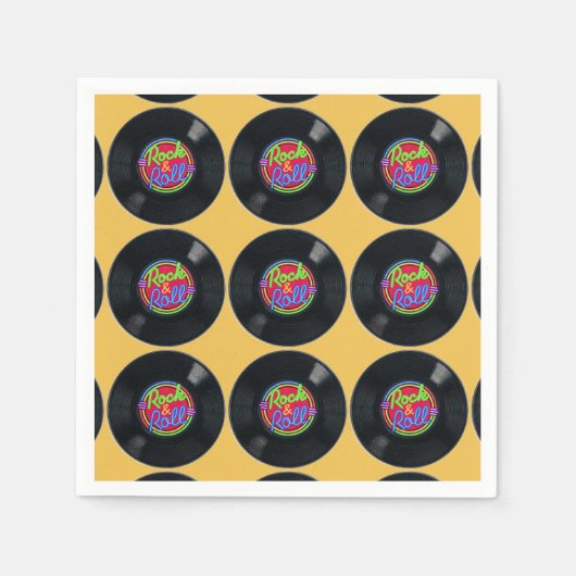 Retro Rock und Roll Vinyl Pattern Napkins Serviette (Vorderseite)