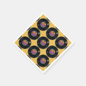 Retro Rock und Roll Vinyl Pattern Napkins Serviette (Ecke)