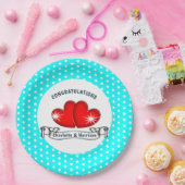 Retro Rockabilly Hearts Wedding Pappteller (Party)