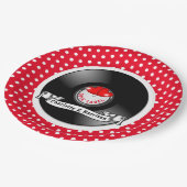 Retro Rockabilly Hearts Wedding Pappteller (Schrägansicht)
