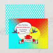 Retro-Rockabilly-Hochzeit Save The Date (Vorne/Hinten)