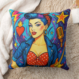 Retro-Rockabilly-Kissenbezugs-Kissen Kissen