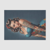 Retro Rockabilly Pinup Seidenpapier (Vorderseite)