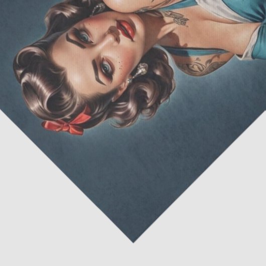 Retro Rockabilly Pinup Seidenpapier (Ausschnitt)