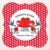 Retro Rockabilly Theme Wedding Untersetzer (Vorderseite)