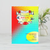 Retro Rockabilly Wedding Einladung (Stehend Vorderseite)