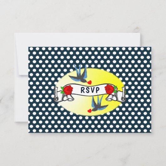 Retro Rockabilly Wedding RSVP der 50er Jahre Karte (Vorderseite)