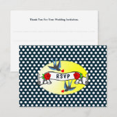 Retro Rockabilly Wedding RSVP der 50er Jahre Karte (Vorne/Hinten)