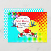 Retro Rockabilly Wedding Save The Date (Vorne/Hinten)