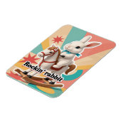 Retro rockender Hase Gruß Magnet (Linke Seite)
