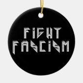 Retro Rocker - Faschismus bekämpfen Keramik Ornament (Vorne)