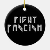 Retro Rocker - Faschismus bekämpfen Keramik Ornament (Hinten)