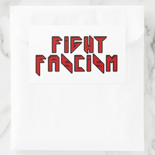 Retro Rocker - Faschismus bekämpfen Rechteckiger Aufkleber (Tasche)