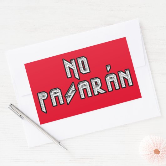 Retro Rocker - Kein Pasaran Rechteckiger Aufkleber (Umschlag)