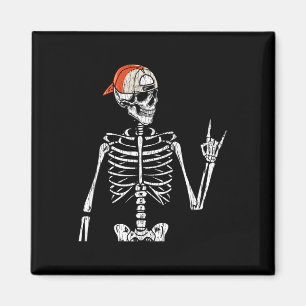 Retro Rocker Skeleton Hand Rock on Cap Skater Hall Magnet