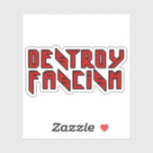 Retro Rocker - Zerstörung des Faschismus Aufkleber (Blatt)