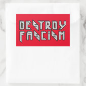 Retro Rocker - Zerstörung des Faschismus Rechteckiger Aufkleber (Tasche)