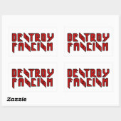 Retro Rocker - Zerstörung des Faschismus Rechteckiger Aufkleber (Blatt)