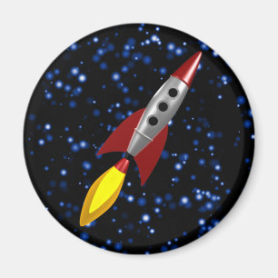 Retro Rocket 3d Magnet
