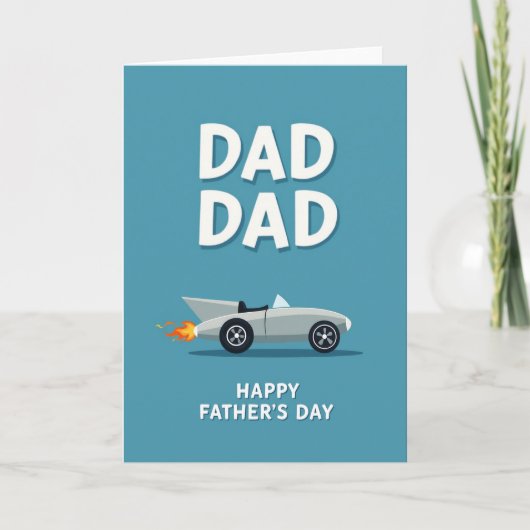 Retro Rocket Dads Day Card Karte (Vorderseite)