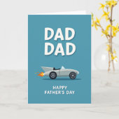 Retro Rocket Dads Day Card Karte (Gelbe Blume)