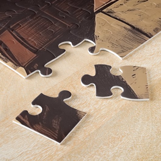 Retro Rocket Launch Poster Puzzle (Seite)