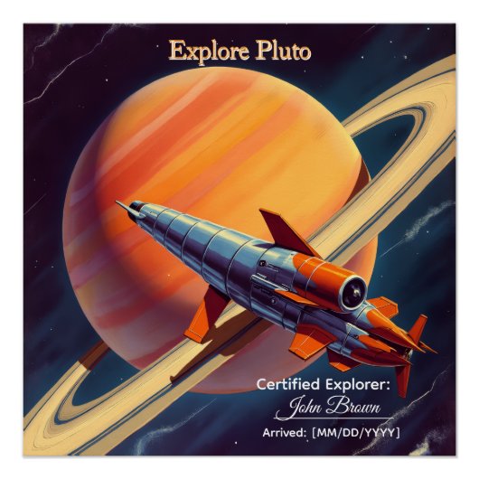 Retro Rocket Launch Poster - Vintage Space Age (Vorderseite)