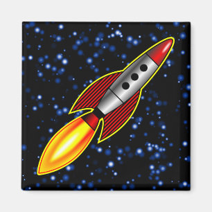 Retro Rocket Magnet